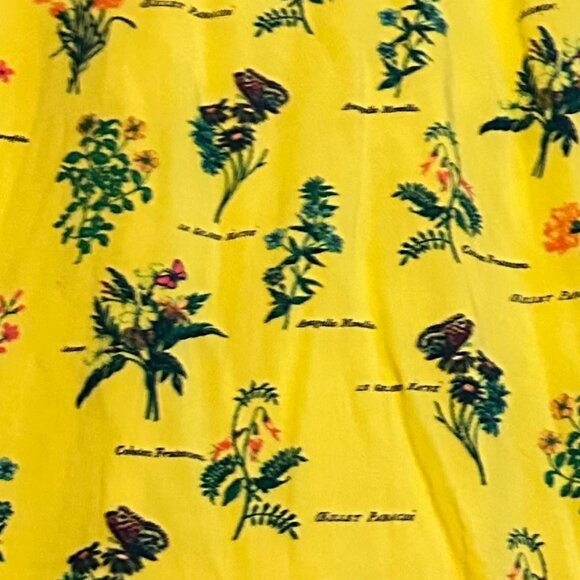 ModCloth Inclined to Impress Bold Yellow Floral Print Dress Cottagecore Sz Large - Picture 4 of 12
